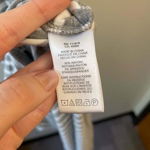 Michael by Michael Kors Gray and White Striped Maxi Dress T-Shirt Summer Dress - Picture 3 of 5